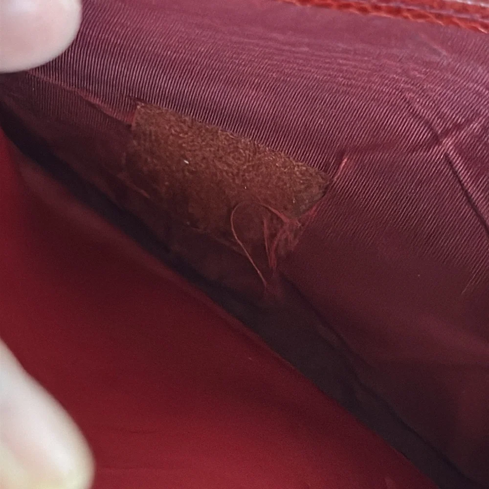 Chanel Red Caviar Leather Wallet Clutch Vintage - Picture 10 of 11
